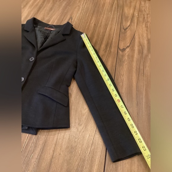 Bally black collar office jacket 2 button up blazer medium - Picture 5 of 12